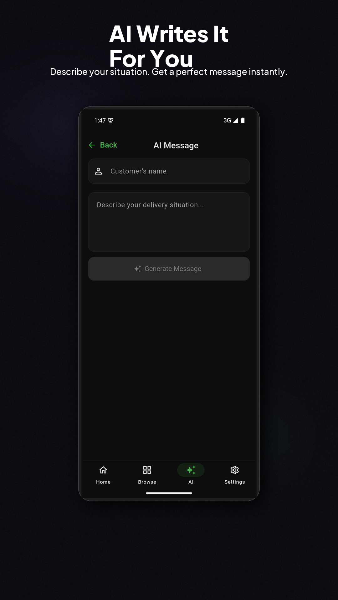 AI-powered custom message generation