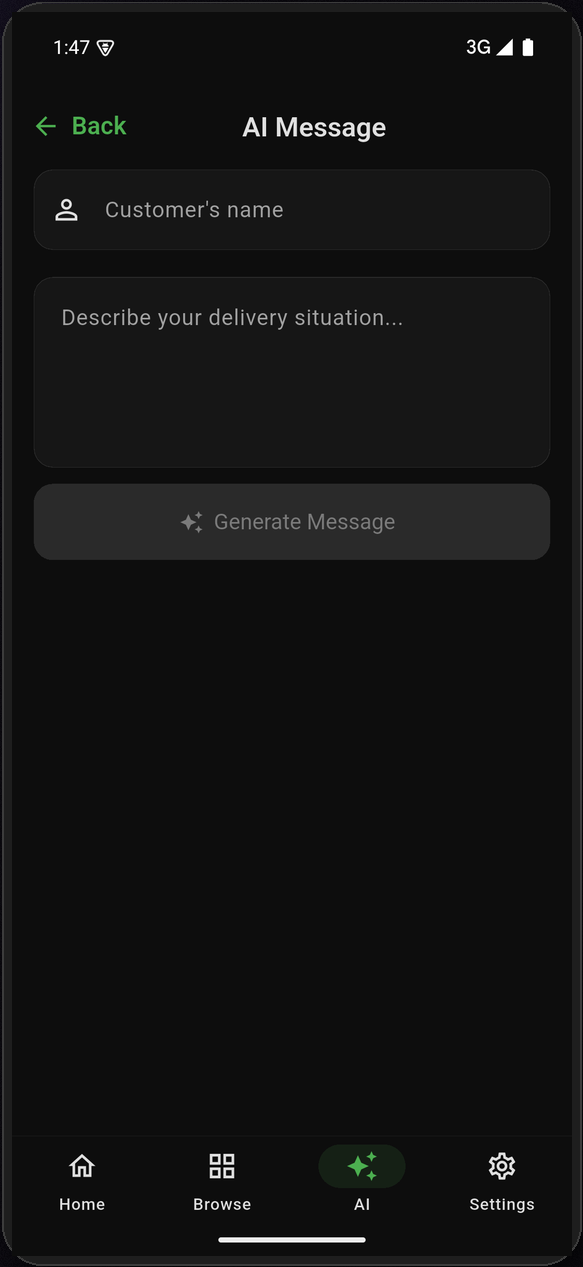 AI-powered custom message